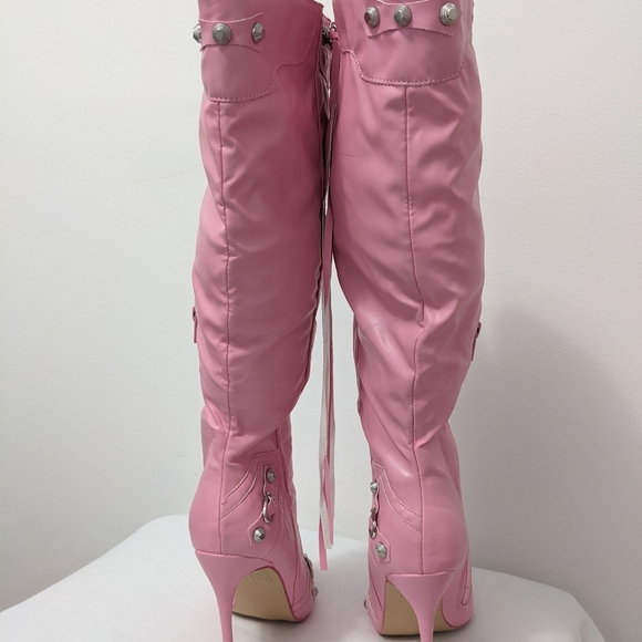 Public Desire Pink Stiletto Boots - Picture 4 of 4